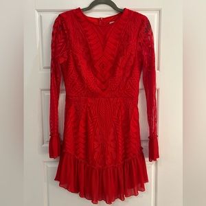NWOT Hello Molly Lace Minidress Red